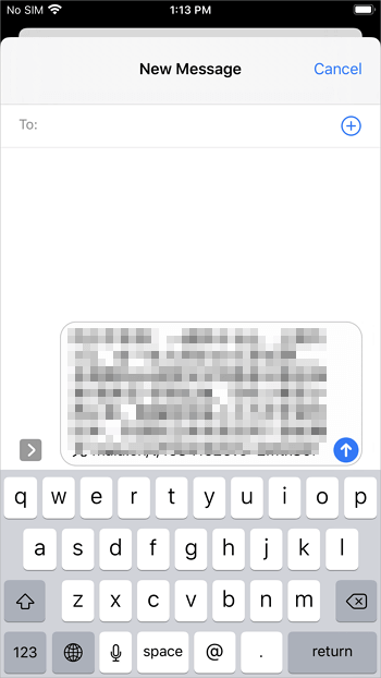 sms via iphone