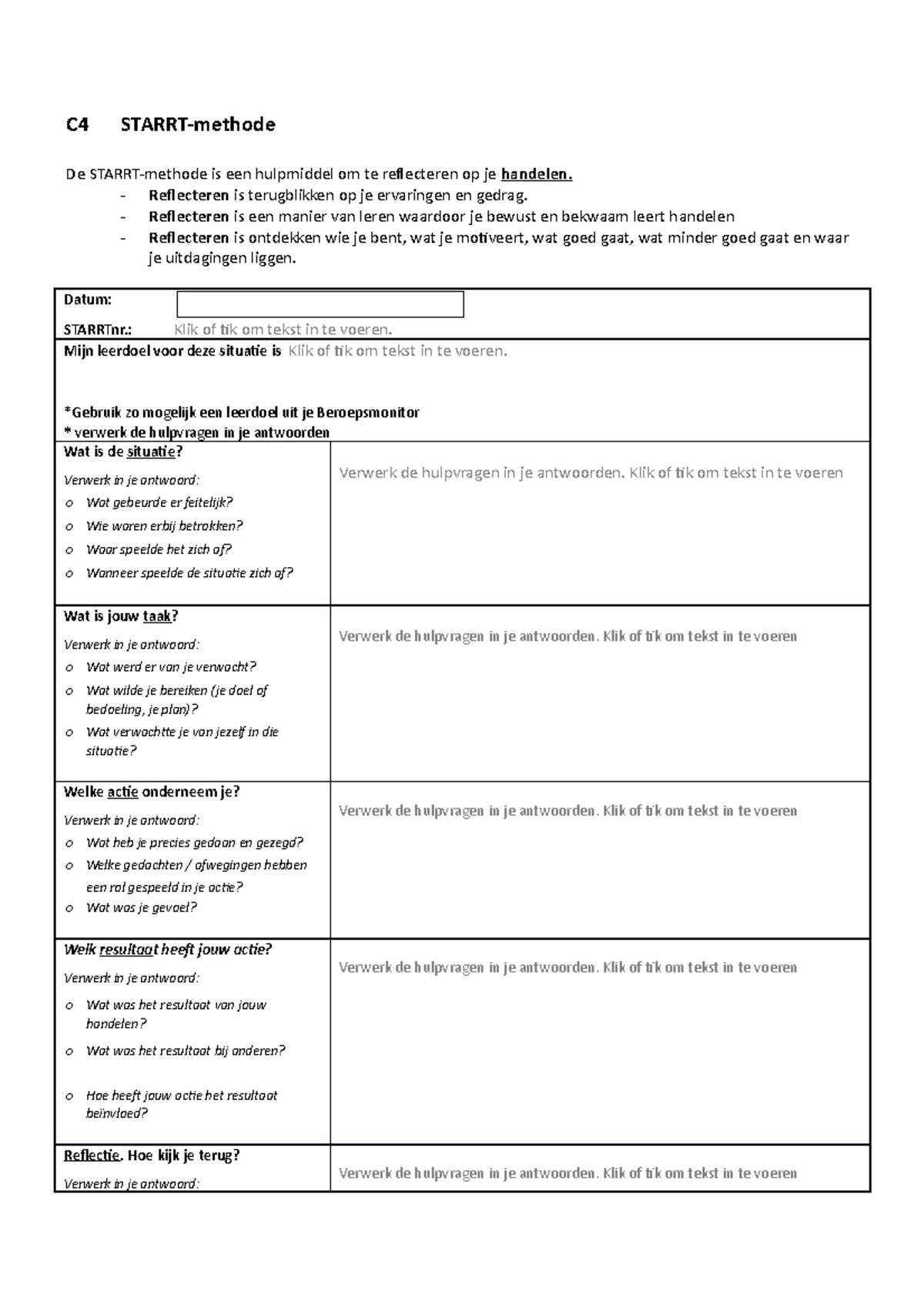 zelfreflectie leren